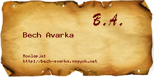 Bech Avarka névjegykártya